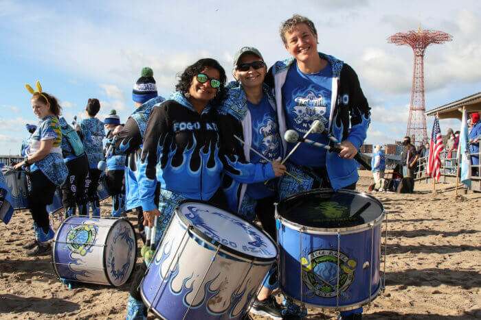 drummers on beach at polar plunge
