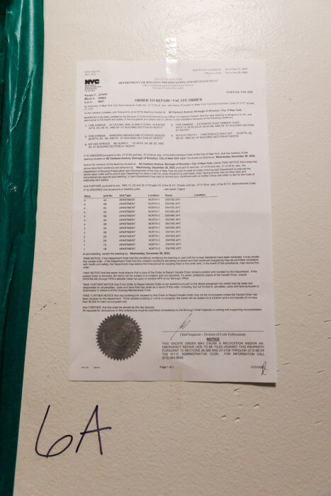 vacate order in apartment building