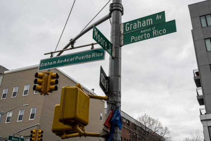 The 'Graham Av-Av of Puerto Rico' was taken down and put back up on Jan. 13. 