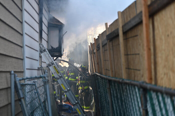 smoke and flames at brighton beach house fire