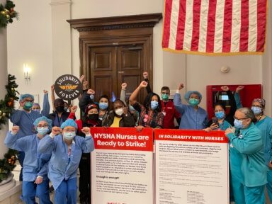 NYSNA nurses during strike threat
