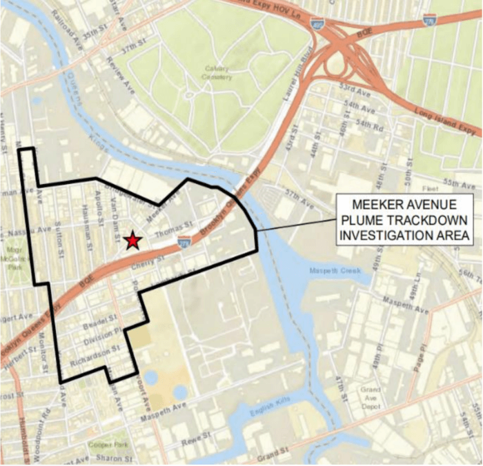 map of meeker avenue plume