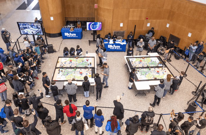 tables at brooklyn public library robotics competition