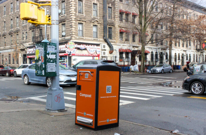 smart compost bin on street corner