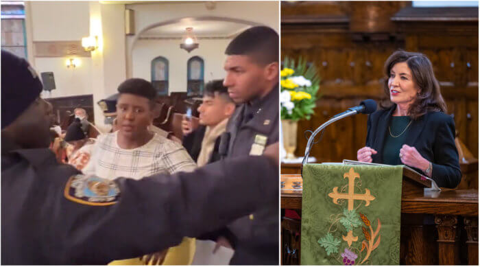 woman removed from church and hochul