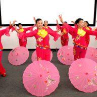 Dancers perform for Lunar New Year at El Centro cultural center. Jan 27, 2023