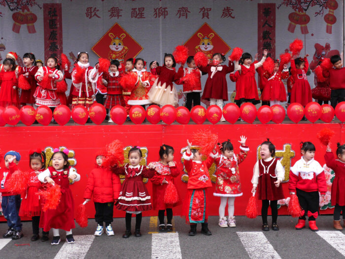 Children perform at the Sunset Park Lunar New Years celebration. Jan. 17, 2023