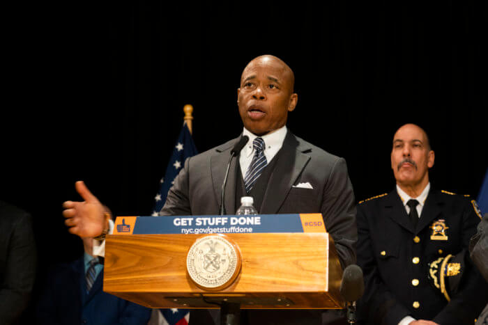 mayor eric adams at podium