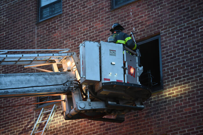 FDNY personnel rushed to the scene of a fire in East New York on Monday night, putting out the blaze on the third floor apartment during a busy night of firefighting in Brooklyn.