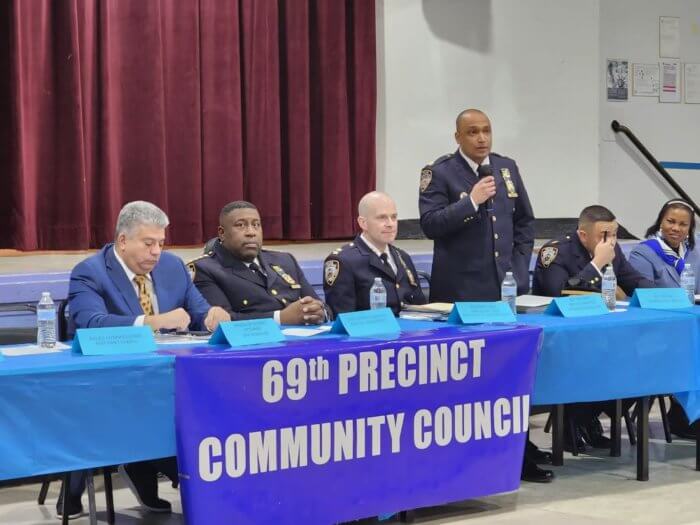 police at canarsie precinct meeting on youth crime