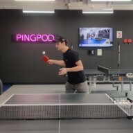 David Silberman playing ping pong