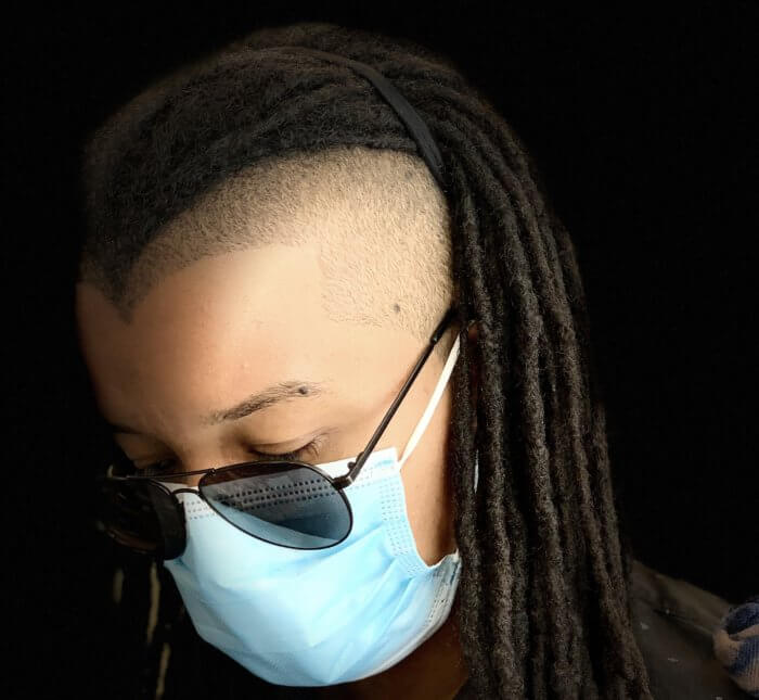 person showing off hair cut