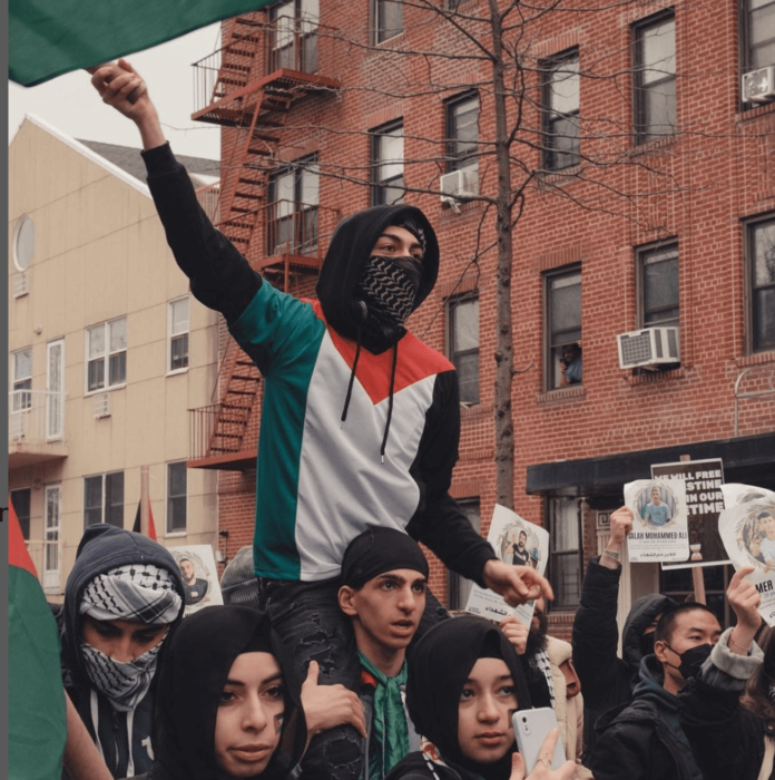 Free Palestine rally in Bay Ridge