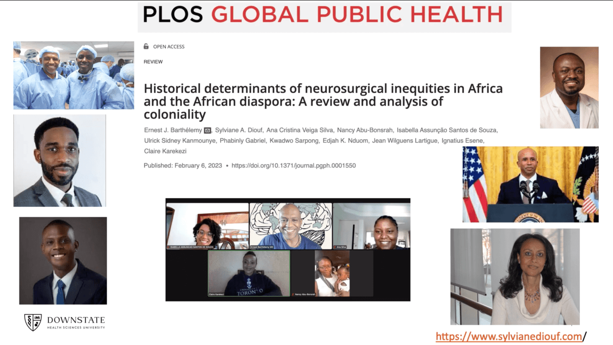A slide from Ernest Barthélemy's presentation "Decolonizing Neurosurgery in Black Communities."