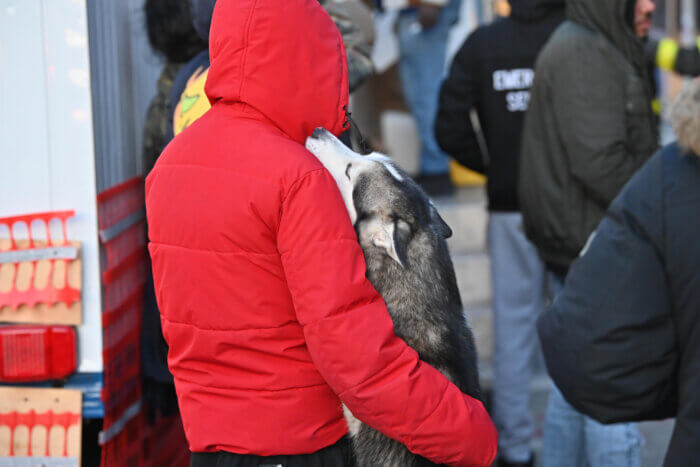 people evacuating from east new york apartment fire