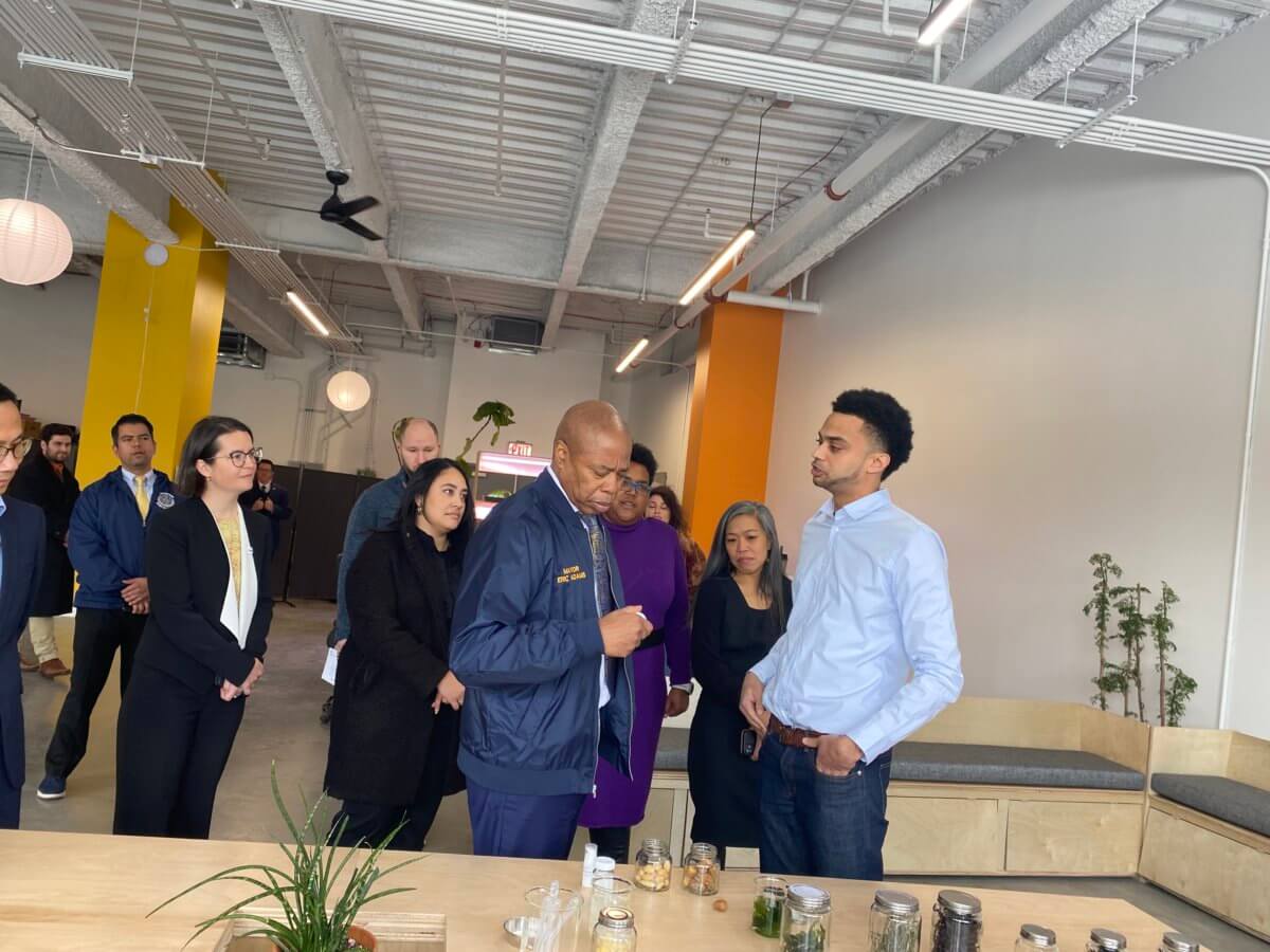 The mayor met with a few of the life science businesses who will benefit from the new innovation hub.