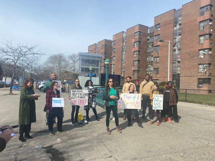 The group passed out flyers after the rally to inform commuters of the groups goals.