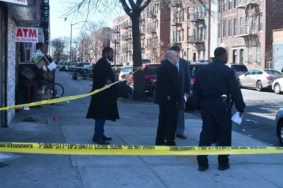 police investigate scene of crown heights shooting
