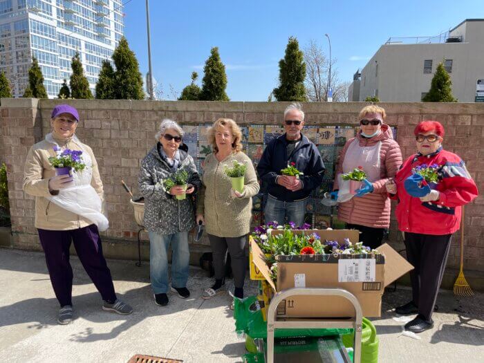 You're never too old to celebrate Earth Day- JASA adults pitched in to beautify Coney Island.
