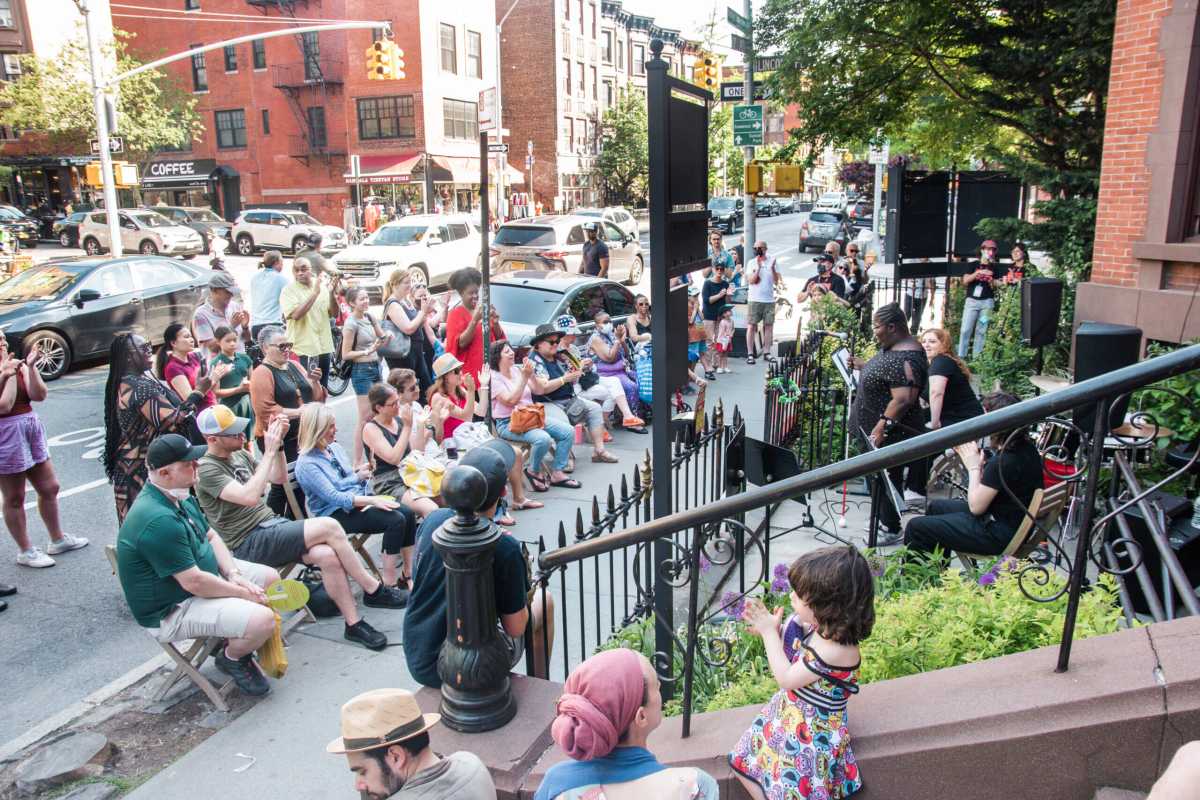 Patrons gather at the 2022 "Open Stages" festival hosted by the Brooklyn Conservatory of Music.