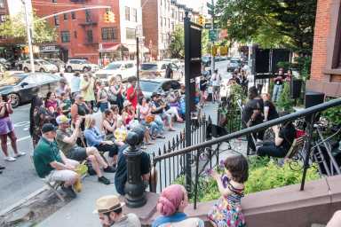 Patrons gather at the 2022 "Open Stages" festival hosted by the Brooklyn Conservatory of Music.
