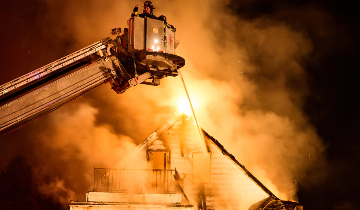 FDNY personnel work to quash the fire in Bath Beach.