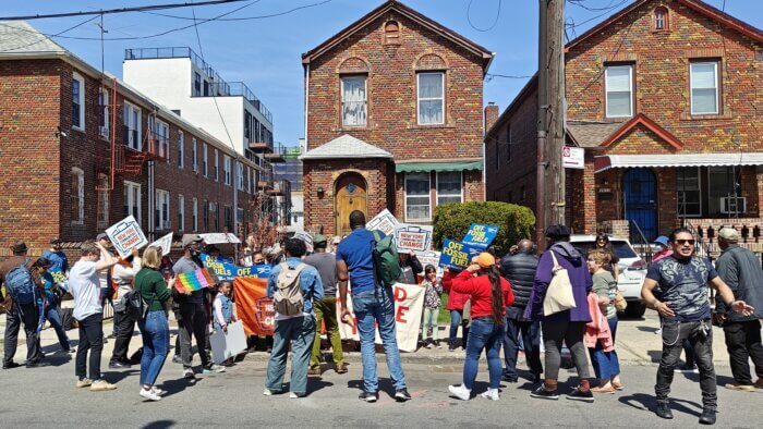 protest outside state senator kevin parker's house