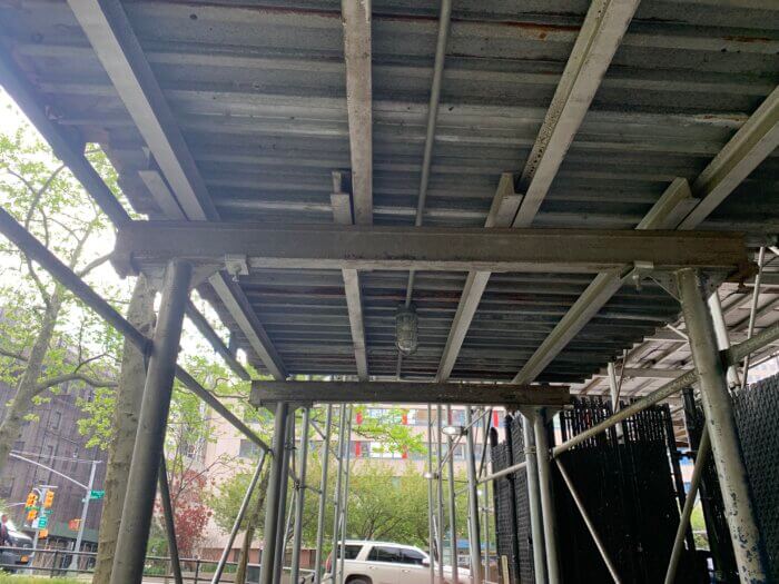 underside of scaffolding