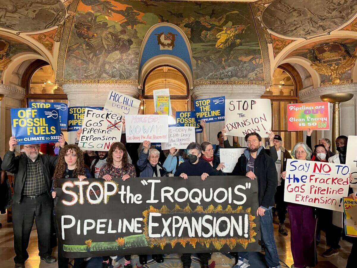 protest against iroquois pipeline in Albany