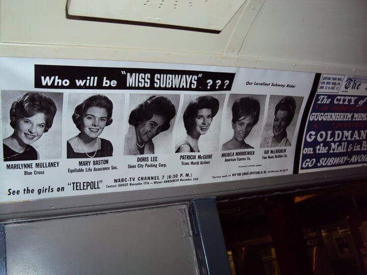 A poster for the original "Miss Subway" competition.