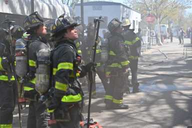firefighters at all-hands kitchen fire in crown heights