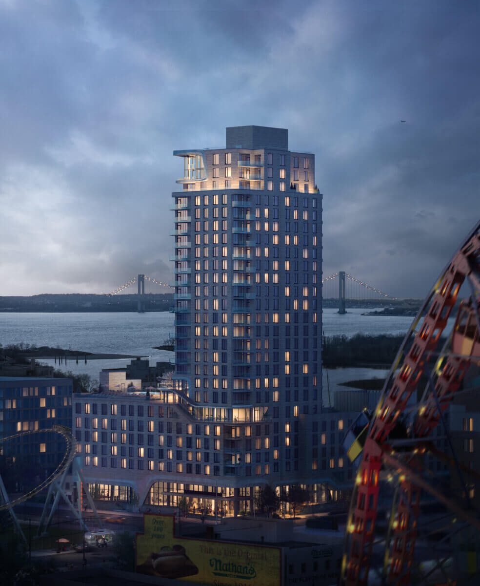 1515 Surf Ave. geothermal apartment building rendering.