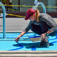 asphalt art in downtown brooklyn