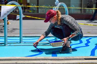 asphalt art in downtown brooklyn