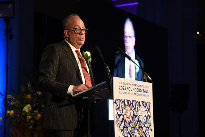 Speaker at podium at annual Founder's Ball.