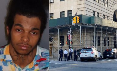 Cops are looking for 21-year-old fugitive Joseph King (left) who escaped custody while being taken to Central Booking (right) in Brooklyn Heights lat week.