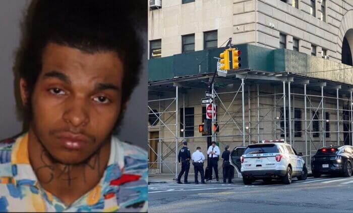 Cops are looking for 21-year-old fugitive Joseph King (left) who escaped custody while being taken to Central Booking (right) in Brooklyn Heights lat week.