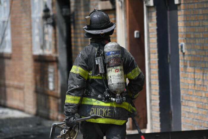 FDNY personnel worked for nearly an hour to quash the blaze in Crown Heights. 