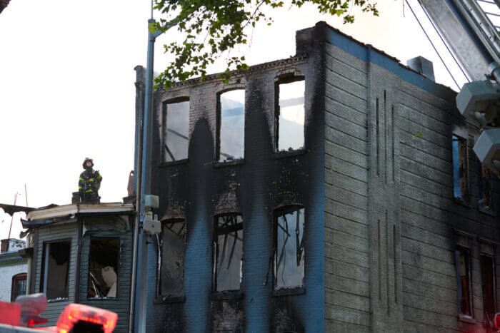 The remnants of the building at 222 Brooklyn Ave. in Crown Heights. 