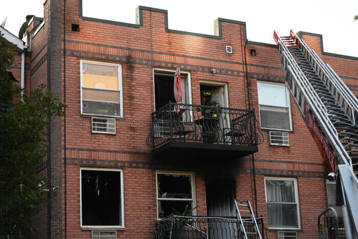 A fire destroyed the second and third floor of an apartment building at 107 Pilling St. in Bushwick.