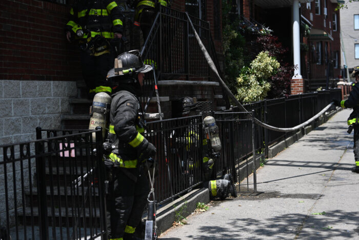 A fire at the same premises three years ago left two firefighters injured