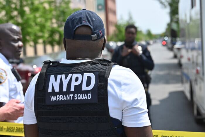 Members of the NYPD Warrant Squad were on the scene in Brownsville.