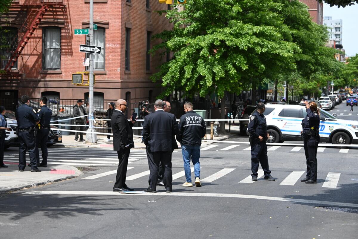 roped-off hit-and-run intersection in Williamsburg