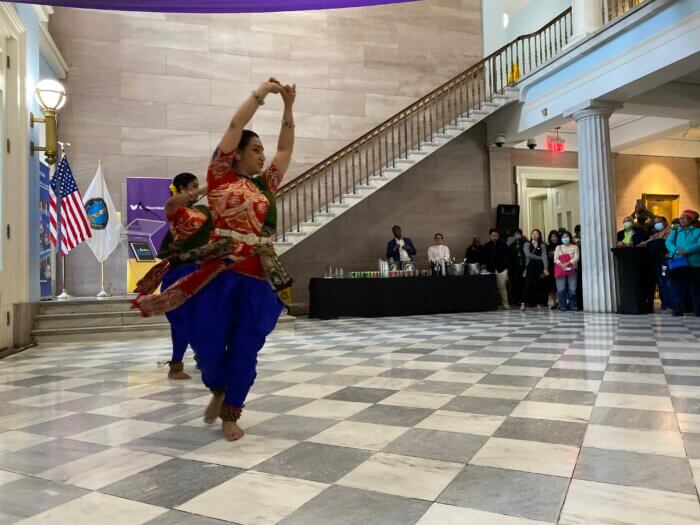 Dancers preform at the eAsian American, Native Hawaiian, & Pacific Islander Heritage Month Celebration.