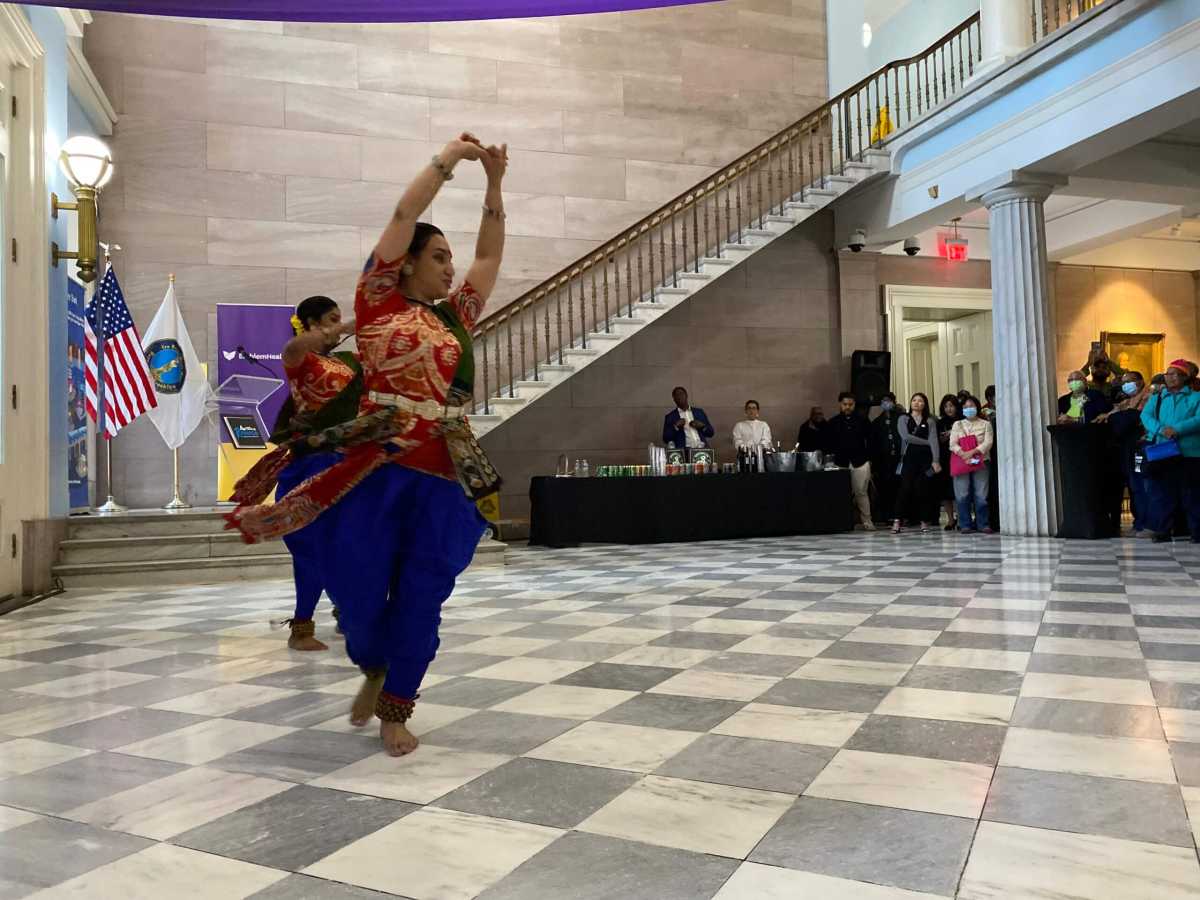 Dancers preform at the eAsian American, Native Hawaiian, & Pacific Islander Heritage Month Celebration.