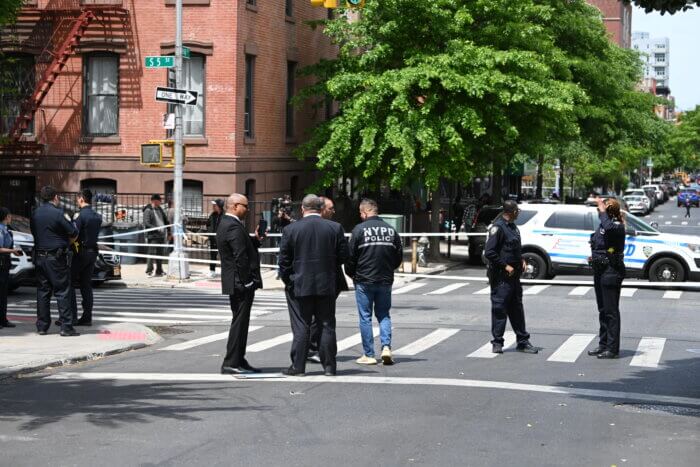 roped-off hit-and-run intersection