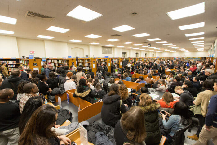 people at brooklyn public library hip-hop series