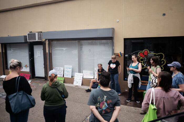 Three ally organizations showed up to the protest