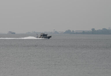 boat wildfire smoke
