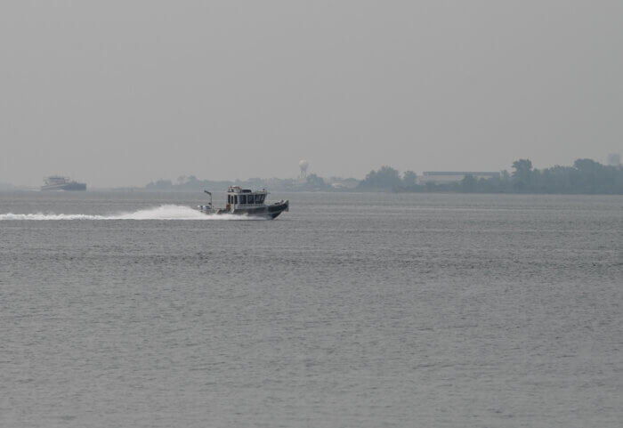 boat wildfire smoke